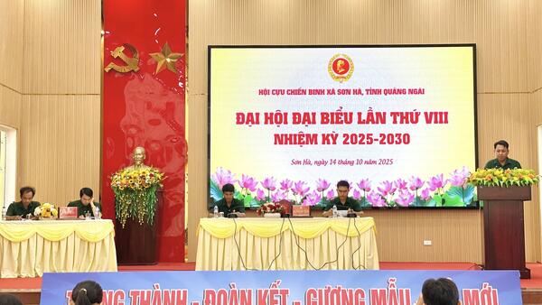 ĐẠI HỘI HỘI CỰU CHIẾN BINH XÃ SƠN HÀ LẦN THỨ VIII, NHIỆM KỲ 2025 – 2030 THÀNH CÔNG TỐT ĐẸP!